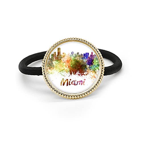 Atadura de pelo de metal plateado Miami tocado de goma para recogidos