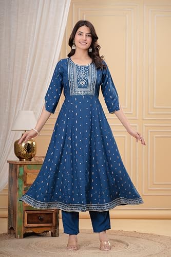 Image of MANHAREE | Women's Rayon Kurta with Pant & Dupatta Set
