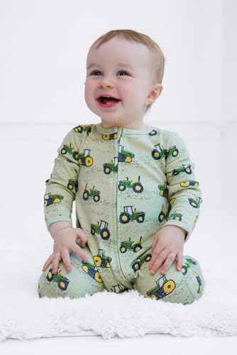 John Deere Farm Animals Tractors Baby Zip Up Sleep N' Play Newborn to Infant Sizes (Newborn - 24 Months)
