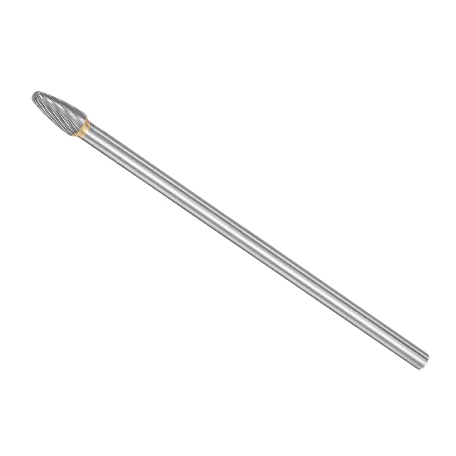 CoCud Tungsten Carbide Rotary Burrs File, 1/4" Shank 8mm Dia, Single Cut Tree with Ball Nose Rotary Burrs Tool
