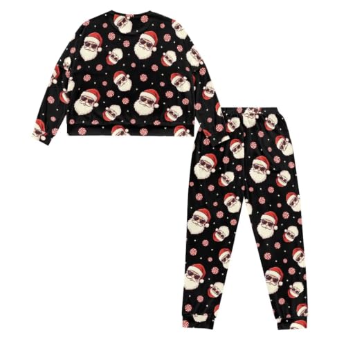 Image of Women's Pajamas Set Soft 2 Piece Loungewear Long Sleeve Pj Set | Matching Sleepwear, Crew Neck Top, Drawstring Jogger Pants with Pockets, Fall Pajama for Home, Sleep, Casual Wear, Plus Size