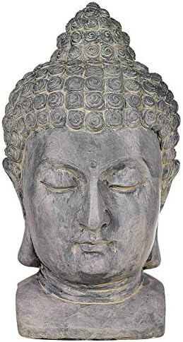 John Timberland Meditating Buddha Head Statue Sculpture Zen Asian...