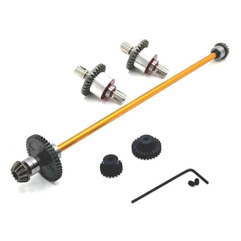 Do Wltoys 124016 124017 124019 124007 124008 RIaarIo AM-X12 metalowy mechanizm różnicowy i centralny wał napędowy 1/12 części ulepszone (żelowe)