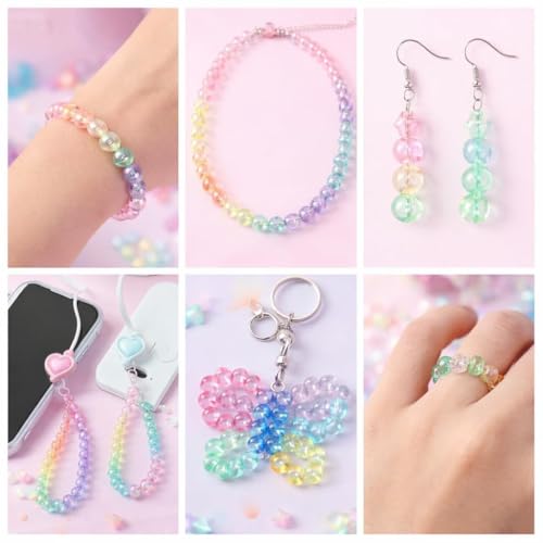 Image of Ambitieux Bracelet Making Kit for Kids & Girls | 4-in-1 Beads Craft Kit with Acrylic, Clay, Letter Beads, Charms & Accessories | DIY Jewellery Making Set for Girls Age 4-12 | Creative birthday Gift Kit (Beginner Craft kit)