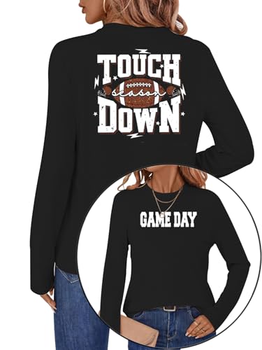 Women's Football Shirts Game Day Outfits Front and Back Double-Sided Graphic Long Sleeve Tops 1 Piece2