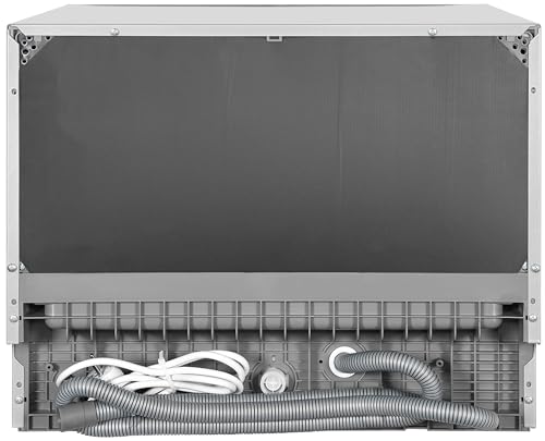 Exquisit Tischgeschirrspüler GSP206-030D silber | Spülmaschine 55 cm freistehend | Kleiner Geschirrspüler 6 Maßgedecke | Tischspülmaschine LED Display