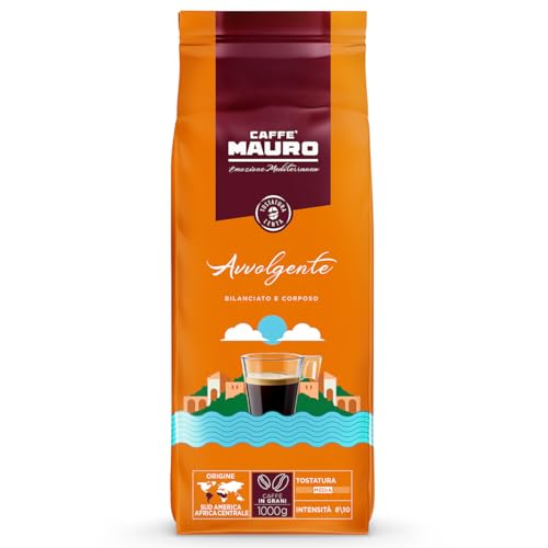 Caffè Mauro – Kaffeebohnen – 1 kg – Avvolgente Mischung – mittlere Röstung – Intensität 8/10 – hergestellt in Italien – 1kg Packung Caffè Mauro – Kaffeebohnen – 1 kg – Avvolgente Mischung – mittlere Röstung – Intensität 8/10 – hergestellt in Italien – 1kg Packung