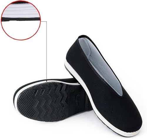 Unisex Traditional Chinese Martial Arts Slip-On Shoes, Old Beijing Canvas Footwear with Non-Slip Rubber Sole, Lightweight and Breathable (3 42)4