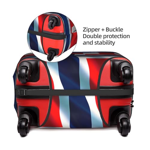 Travel Luggage Cover America Flag And Norwegia Flag Fashion Washable Baggage Suitcase Protector Fit For Luggage Large3