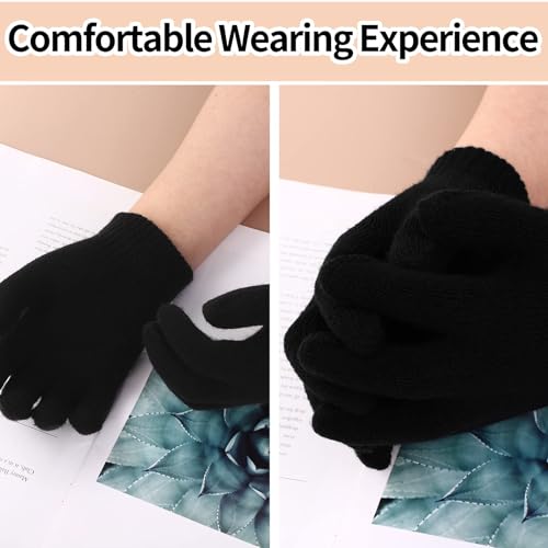 TODDOR 12 Pairs Kid's Winter Magic Gloves Children Stretchy Warm Knit Gloves for Boys or Girls4