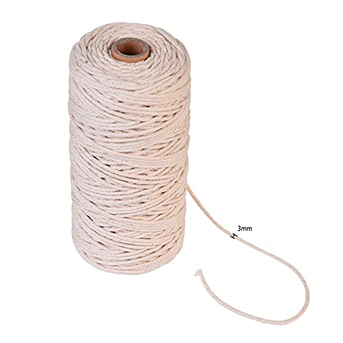 Cordón de algodón trenzado de 2mm con textura suave para manualidades 3