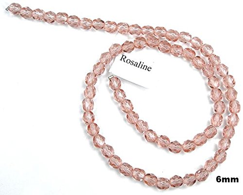 3Mm (135 Beads) Rosaline, Czech Fire Polished Round Faceted Glass Beads, 16 Inch Strand #TOP3