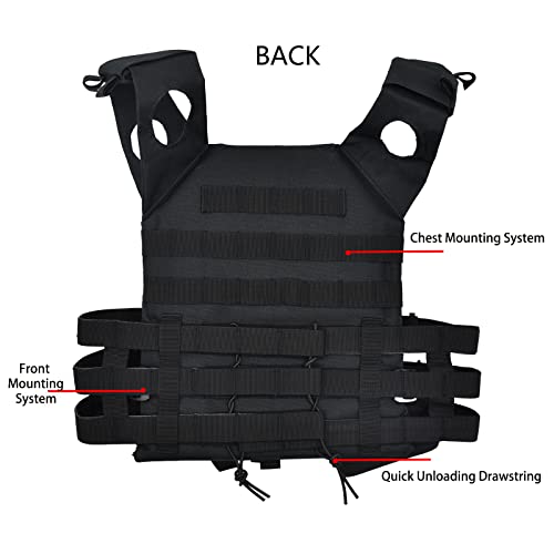 Kidybell Airsoft Vest Adjustable Outdoor Safety Protection Airsoft Vest Hunting Vest(Black) #TOP5
