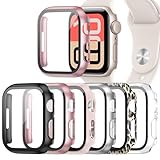 Landhoo 6 Pack Case for Apple Watch SE 3 (2025)/SE 2/SE/Series 6/5/4 40mm with Tempered Glass Screen...
