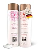 SHIATSU Massageöl Bundle 2x100ml I Indische Rose & Mandel + Wärmend Koriander...