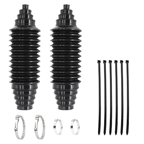 GRANDI 2 PCS Rack and Pinion Boot Steering Rack Boot Tool Kit, Dustproof Silicone Inner Tie Rod Ball Cover, No Removal Steering Cage Boot Sleeve Set, Universal for Most Cars, Trucks, SUVs (Black)