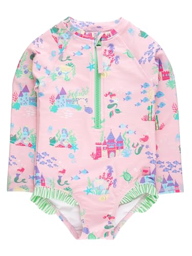 Image of RuffleButts Girls One Piece Rash Guard Baby Swimsuit UPF 50+ Sun Protection
