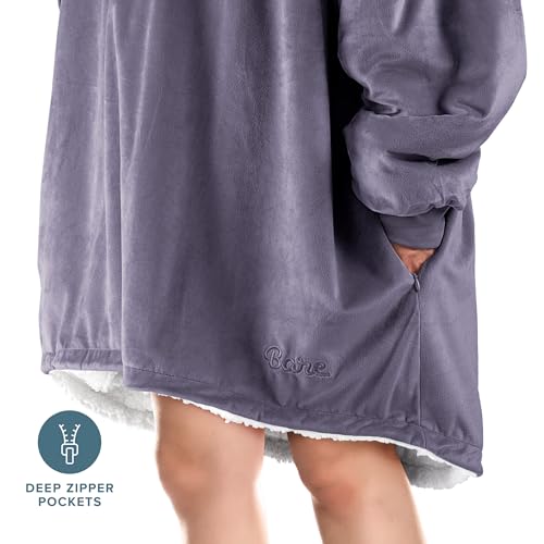 Image of Bare Home Wearable Blanket Hoodie - Soft Plush Sherpa - Warm and Cozy - Oversized Wearable Blanket