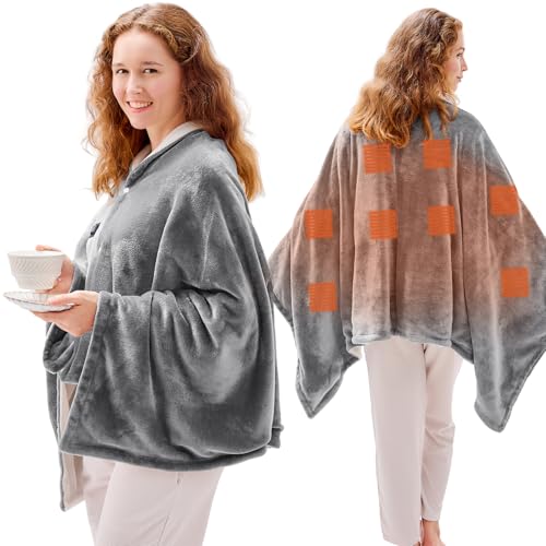 JOLLYVOGUE USB Heated Blanket Throw, Wearable & Portable Heating Electric Blanket for Adults, 3...