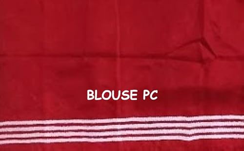 Generic red pure silk saree in pure silk – image 7