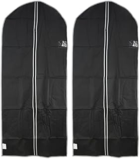 GEEZY 2 Pcs Zip Up Hanging Suit Dress Coat Garment Bag Clothes Cover DustProof Storage