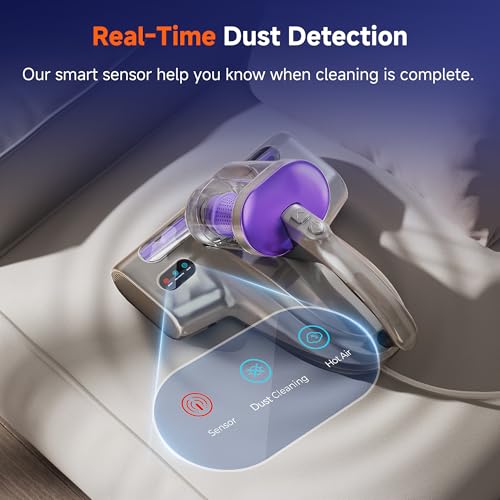 Image of uwant 18Kpa Mattress Vacuum Cleaner 60000RPM Tap Bed Vacuum Set of 1 | 253.7Uv-C Light and Ultrasonic Bed Vacuum, 149℉ Hot Air, HEPA Filter, Metal Roller Mattress Vacuum for Sofa, Couch