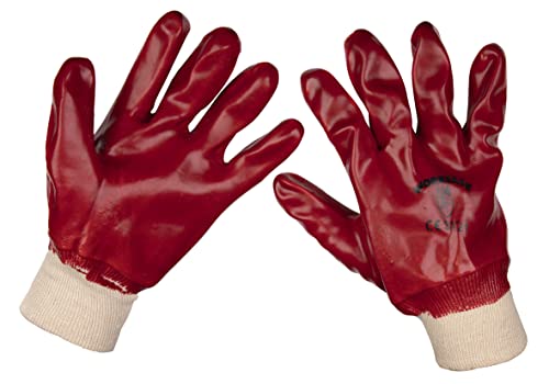 Guantes de protección de PVC Sealey para muñeca, pack de 12 pares XL