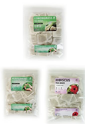 Lemongrass, Peppermint, Hibiscus Tea Bundle 3 Bags Of Herbal Tea 600 Tea Bags #TOP6