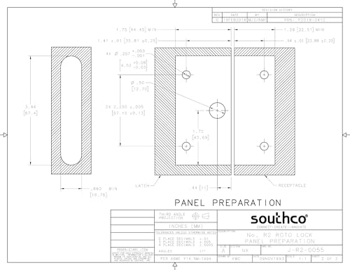 Image of Southco Heavy Duty Roto Lock Kit - Concealed Panel Fastening Draw Latch Coffin Lock - R2-0055-02 & R2-0002-02