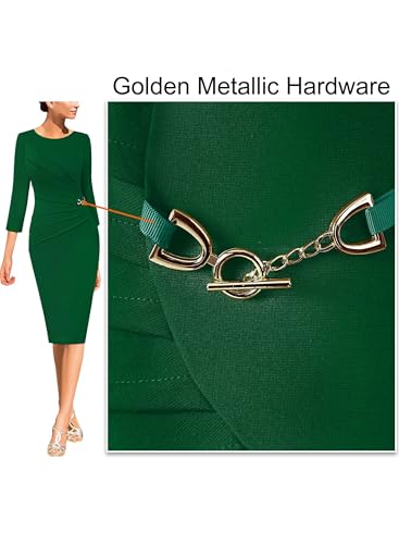 Image of VFSHOW Womens Elegant Ruched Slim Work Office Business Casual Bodycon Dress
