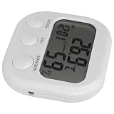 Cocoarm Hygrometer, Digitales Hygrometer, Thermometer, ABS, Innentemperatur- und Luftfeuchtigkeitsmonitor, 32 Bis 122 F, Großer Bildschirm, Max. Min. Aufzeichnung, Wecker Für Zuhause, Büro,