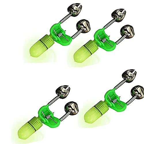 Dogxiong 20 Pair LED Fishing Light with Fishing Rod Alarm Bells, Fish Bite Alert Ring Indicators Dual Bells Clip On Fishing Rod for Night Fishing Light Installable,Kittens,Track Bells Dogs