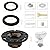 Llhhs 3-in-1 RV Toilet Seal and 3" Socket Floor Flange Kit for Dometic 300/310/320 RV Toilets,Toilet Replacement Parts 385345892 Flange,385311658 Flush Ball Seal and 385311652 Base Seal Gasket