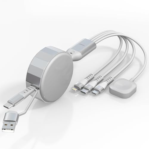 Ardaddyn 4 in 1 Retractable Multi Charging Cable with iWatch Charger Cord by Ardaddyn - Used condition - US$22.95