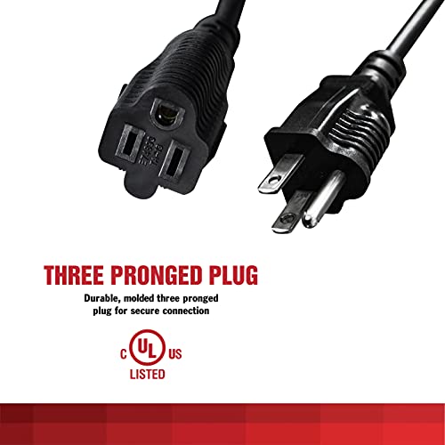 Iwork Black Extension Cord 10 Ft Outdoor - 16/3 Sjtw Heavy Duty Black Cable, Three Prong Extension Cord Grounded Plug For Safety - Great For Garden, Home & Major Appliance #TOP6