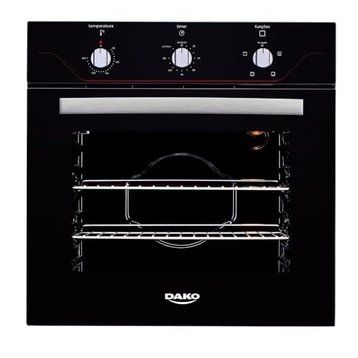 Forno de Embutir Elétrico Preto 60 Litros com Timer Dako Diplomata 220v