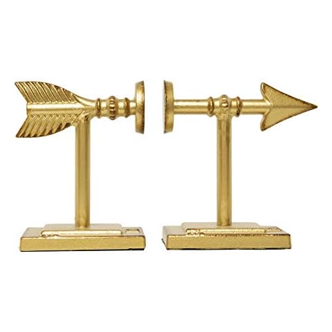 Creative Co-Op Gold Arrow Shaped Cast Iron Bookends Cover