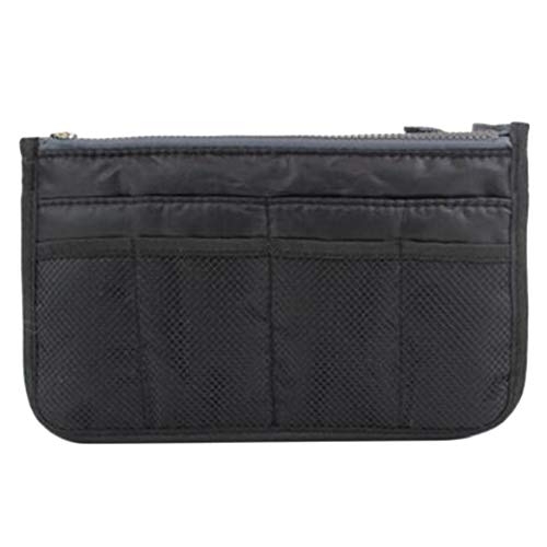 LoveAloe Ladies Insert Handtasche Make-up Geldbörse Travel Large Zipper Container Inner Liner Organizer, Schwarz