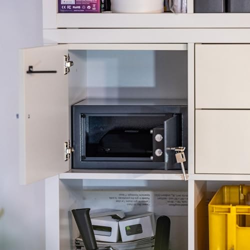 Foto von HMF 49200-11 Safe Tresor mit Schlüssel, Möbeltresor | 31 x 20 x 20 cm | Anthrazit