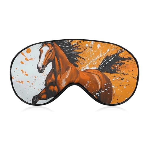 Galloping Horse Sleep Mask Eye Shade Cover Adjustable Strap for Travel Lunch Break Women Men