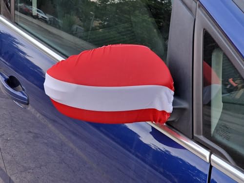 Spiegelflagge/Spiegelfahne ÖSTERREICH - 1 Paar, Auto/PKW Rückspiegel/Autospiegel Fahne/Flagge/Überzug