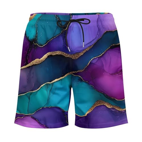 Pantalones cortos de playa de diseño abstracto con cordón elástico para hombre 5