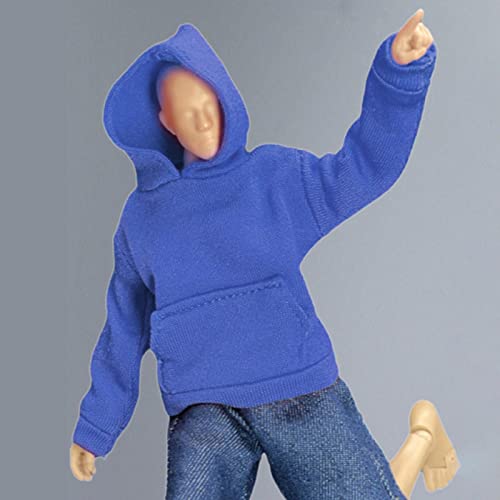 Rockible Fashion 1:12 Miniature Hoodie Clothes For 6" Soldiers Figures Dress Up Accessory , Blue #TOP3