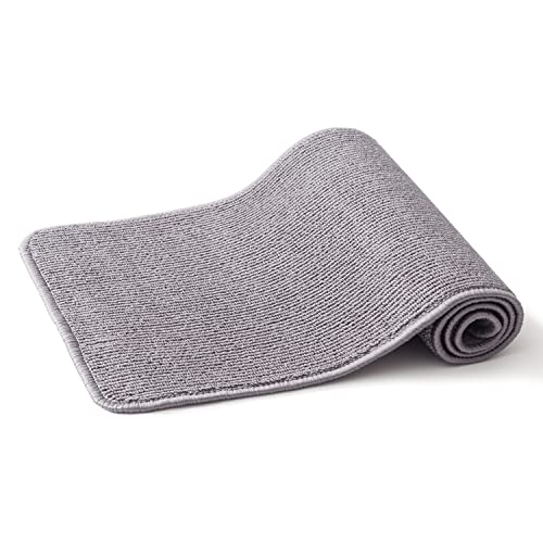 ROSMARUS キチンマット 台所マット 廊下マット ずれない 防ダニ 抗菌 無地 和風 滑り止め ベランダマット ロングマット おしゃれ 45*180㎝ ライトグレー