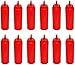 TrueCraftware- Set of 12- Squeeze Condiment Dispensing Bottles 12 oz Red- Plastic Squeeze Bottle For Sauces Spreads Ketchup Mustard Mayo Hot sauces and Olive oil