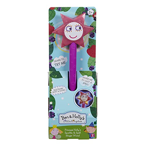 Ben & Holly Princess Holly's Magical Wand with Speech & Sound, Ben & holly's Little Kingdom, Interactive Toy, Imaginative Play, Red