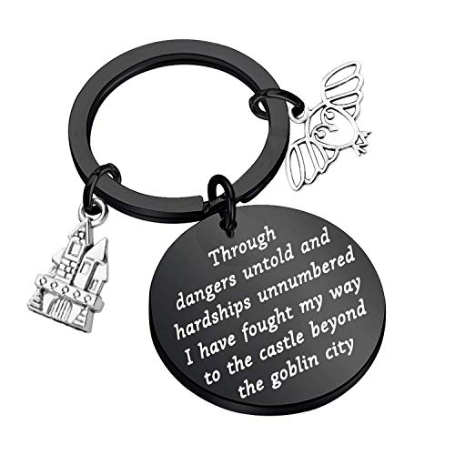 TIIMG Labyrinth Movie Inspired Gift Jareth the Goblin King Through Dangers Untold Cult Movies Literary Gift (The Goblin City BLACK)