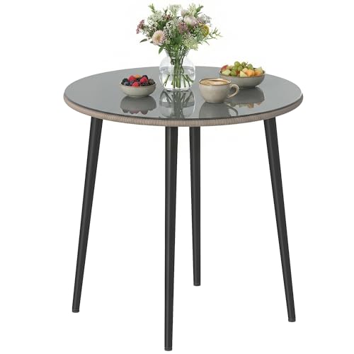 Outsunny Table de jardin en acier 80 x 80 x 74 cm avec cadre en acier, bord en polyéthylène, pieds réglables, table de camping, table de balcon, table à...
