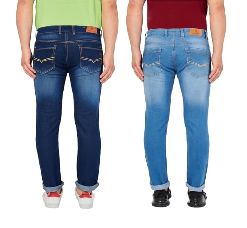 Image of Ben Martin Men's Slim Fit Mid Rise Pack of 2 Stretchable Casusal Denim Combo Jeans Pant, CMB-AU24