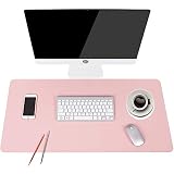 INTVN Tapis en Cuir d'unité Centrale D'écran Souris Pad pour Ordinateurs Grand Tapis de Bureau Super-Portable Hydrorésistant Rose 600mm*300mm